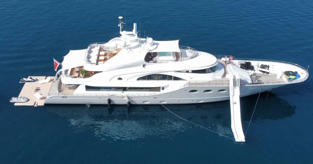 FunAir Yacht Slide Jets Ski D0ck and Swim Platform Extension of superyacht Lotus