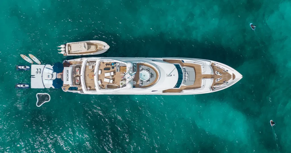Luxury superyacht Acacia with FunAIr yacht toys and inflatables