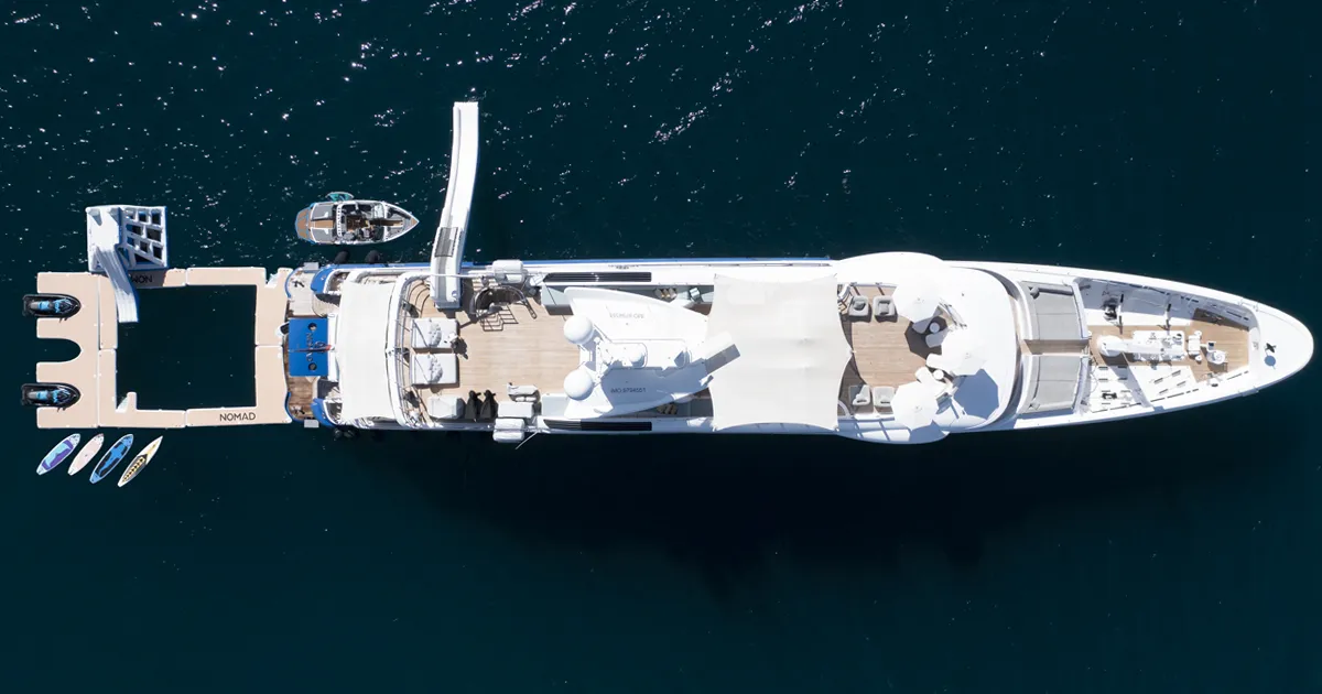 Materials that matter showing funair superyacht inflatables on Motor Yacht Nomad
