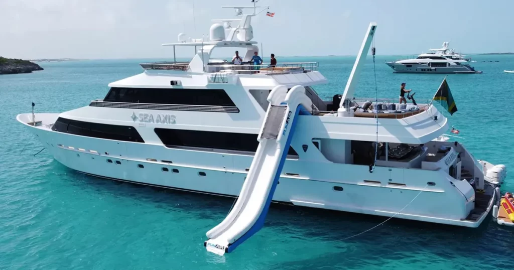 The FunAir Yacht Slide on superyacht Sea Axis