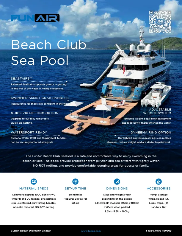FunAir Beach Club Sea Pool Spec Sheet