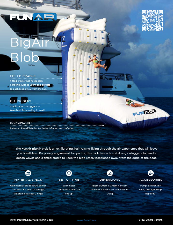 FunAir BigAir Blob Spec Sheet