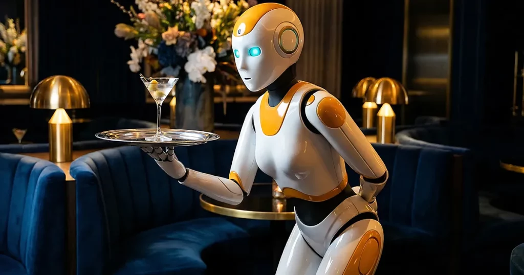 robot serving drinks on a superyacht