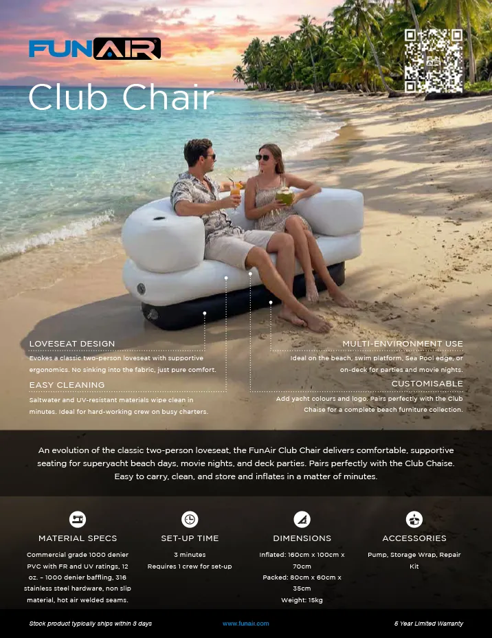 FunAir Club Chair Spec Sheet