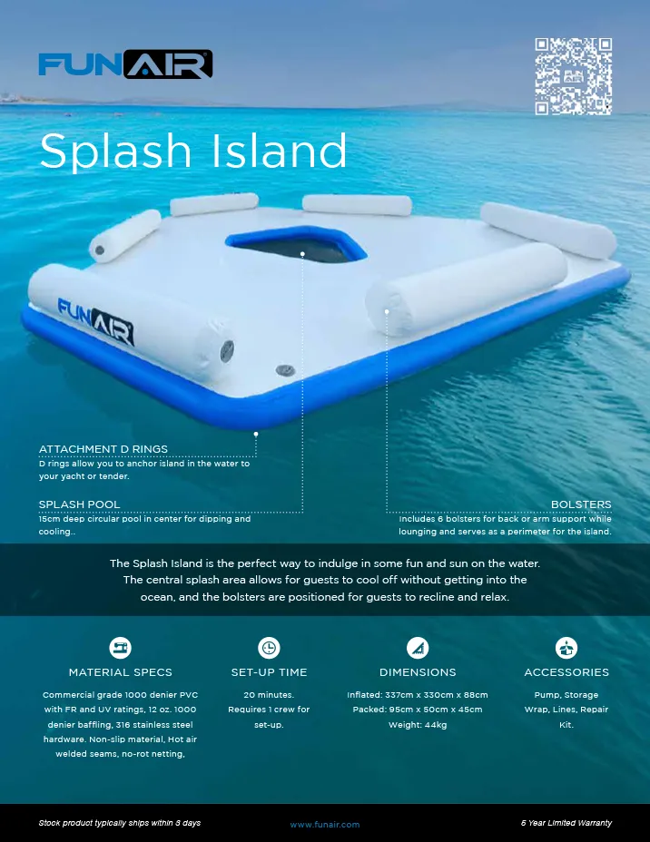FunAir Splash Island Spec Sheet