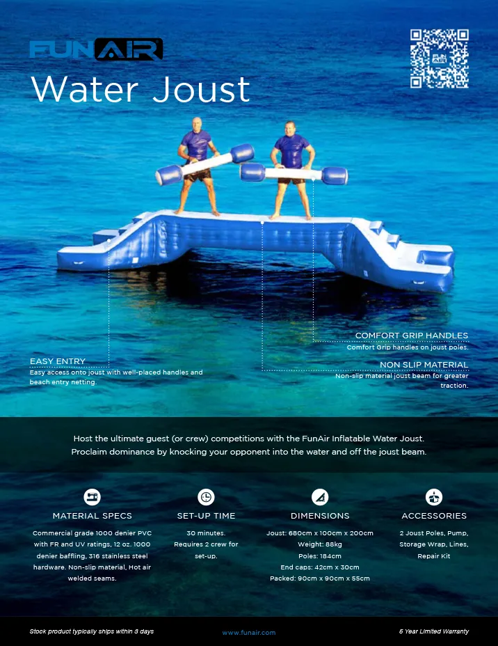 FunAir Water Joust Spec Sheet