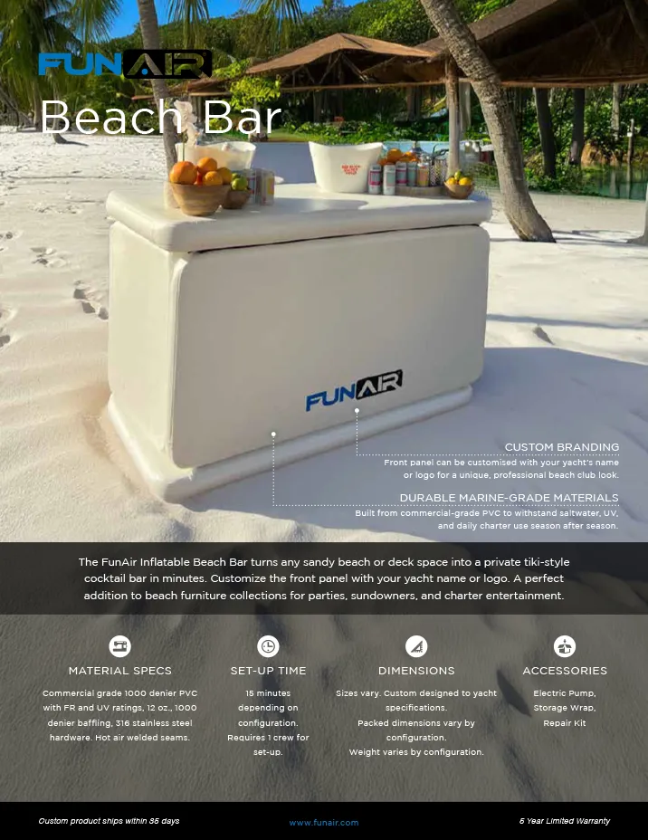 FunAir Beach Bar Spec Sheet