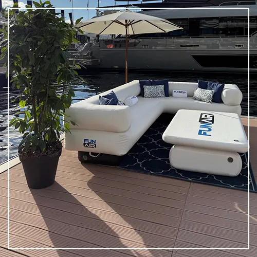 Oasis Table in a funair beach furniture set up