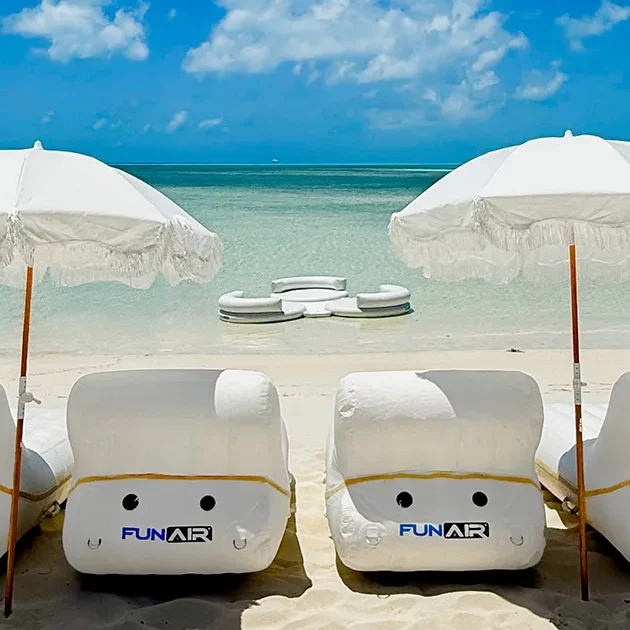 How long does it take to inflate and pack away the Club Chaise Island