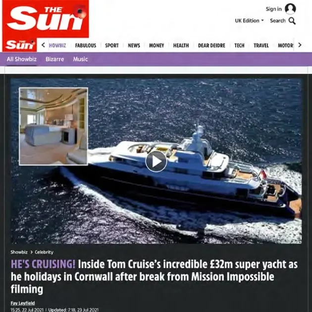 The Sun_ Tom Cruise’s Superyacht Features a FunAir Inflatable Slide